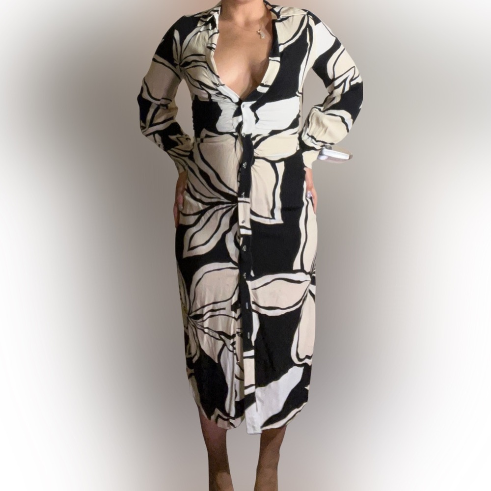 Zara Floral button up long dress - Picture 4 of 5